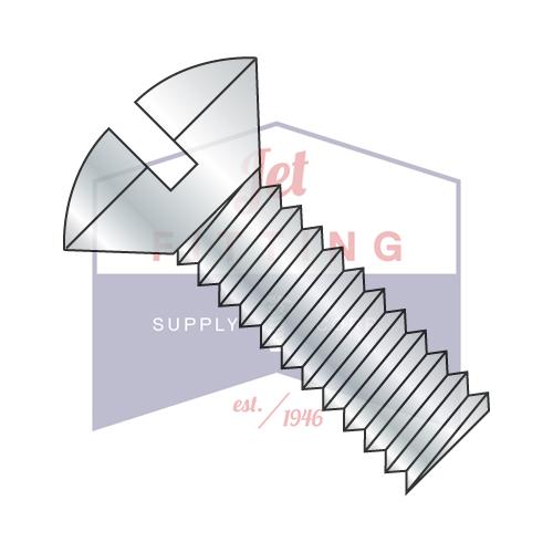 6-32X2  Slotted Oval Machine Screw Fully Threaded Zinc