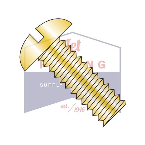 8-32X1 Slotted Round Machine Screw Fully Threaded Zinc Yellow