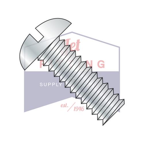 12-24X1 Slotted Round Machine Screw Fully Threaded Zinc
