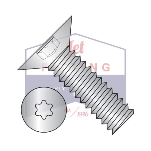 6-32X1/2 6 Lobe Flat 100 Degree Machine Screw Fully Threaded 18 8 Stainless Steel