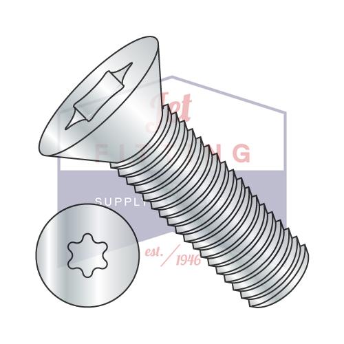 Tornillo de máquina plano de 6 lóbulos, 2-56 x 3/8, totalmente roscado, de zinc