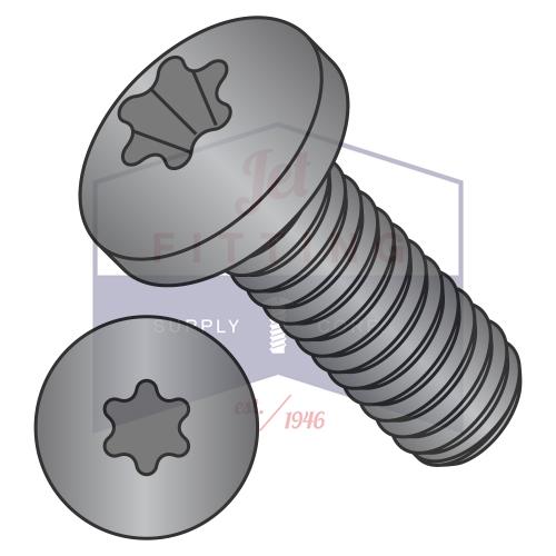 10-24X3/4 6 Lobe Pan Machine Screw Fully Threaded 18 8 Stainless Steel Black Oxide and Oil