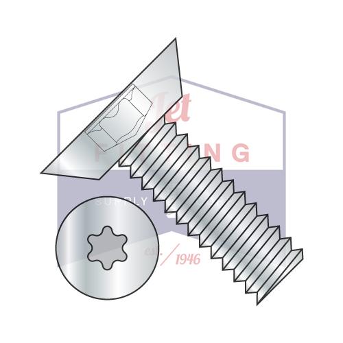 8-32X1/4 6 Lobe Flat Undercut Machine Screw Fully Threaded Zinc