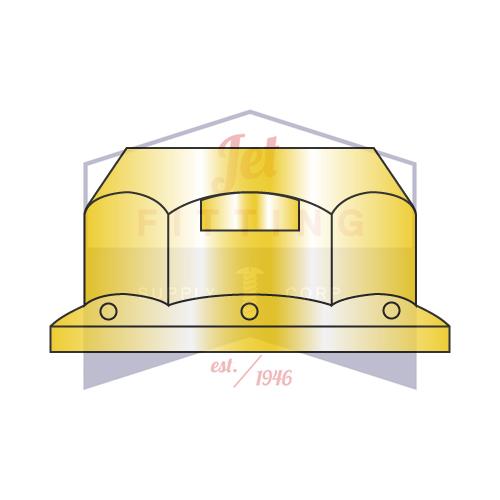 Tuerca hexagonal de bloqueo superior con brida regular de 3/8-16, grado G, zinc amarillo