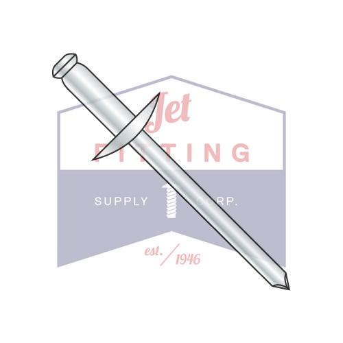 3/16X.62-.75 Large Flange Steel Zinc Rivet Steel Mandrel