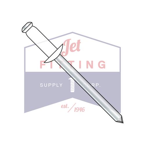1/8X.06-.12 Steel Rivet With Steel Mandrel With White Eyelet