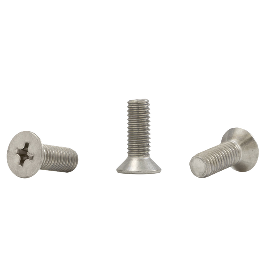 Tornillo para máquina Phillips plano de 1/4-20 x 3/4 de 100 grados con rosca completa de acero inoxidable 18-8