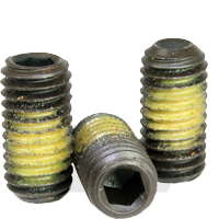 8-32X5/16 Set Screw Hex Socket Cup Point Alloy Steel Thermal Black Oxide Nylon Patch