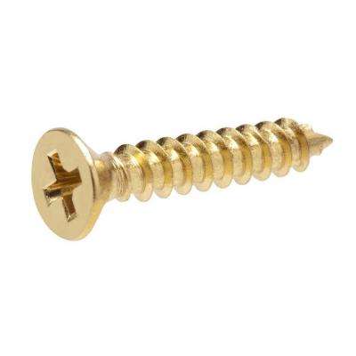 Tornillo para madera Phillips Flat82 de latón, n.° 2 x 3/4. Embalaje: 100