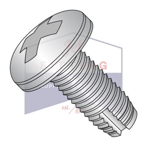 Tornillo de corte con rosca Phillips tipo 1 de 6-32 x 3/8, rosca completa, acero inoxidable 18 8
