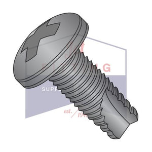 6-32X1/4  Phillips Pan Thread Cutting Screw Type 23 Fully Threaded Black Oxide