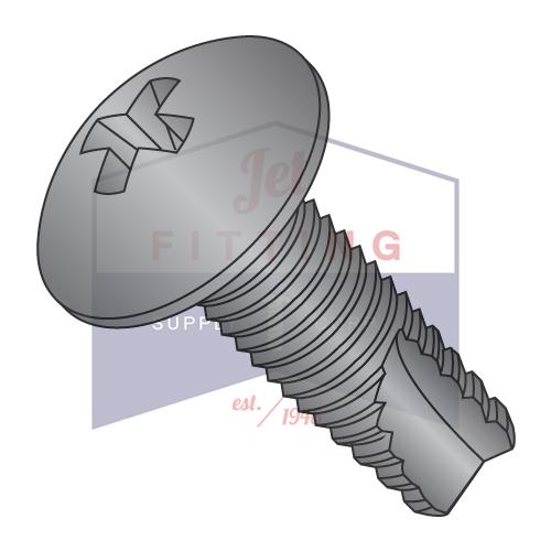 10-24X1/2  Phillips Full Contour Truss Thread Cut Screw Type 23 Full Thread Black ZincBake