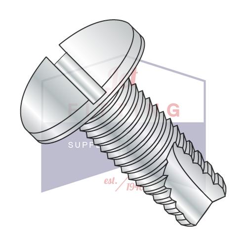 Tornillo de corte con rosca plana ranurada tipo 23 de 6-32 x 1/4, totalmente roscado, de zinc