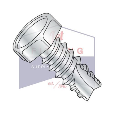 1/4-14X1  Unslotted Indented Hex Thread Cutting Screw Type 25 Fully Threaded Zinc And Bake