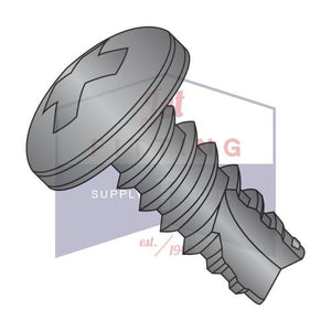 6-20X3/4  Phillips Pan Thread Cutting Screw Type 25 Fully Threaded Black Zinc and Bake