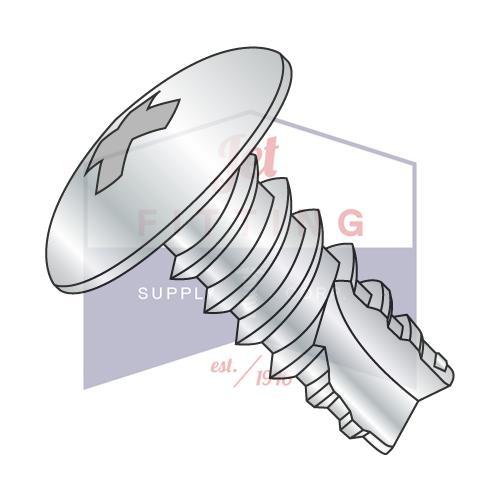 6-20X3/8  Phillips Truss Thread Cutting Screw Type 25 Fully Threaded Zinc and Bake