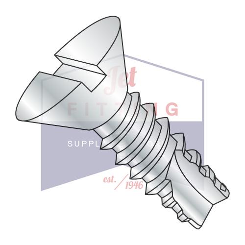 6-20X3/8  Slotted Flat Thread Cutting Screw Type 25 Fully Threaded Zinc