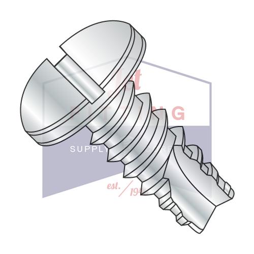 10-16X1/2 Slotted Pan Thread Cutting Screw Type 25 Fully Threaded Zinc ...