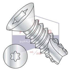 4-24X1/2  6 Lobe Flat Thread Cutting Screw Type 25 Fully Threaded Zinc And Bake