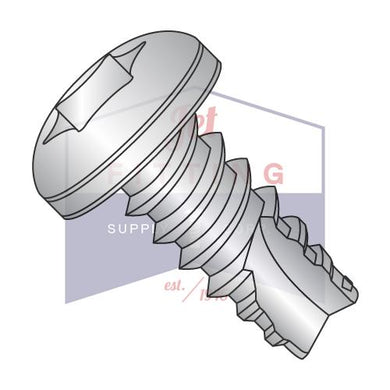 8-18X1  6 Lobe Pan Thread Cutting Screw Type 25 Fully Threaded 18 8 Stainless Steel