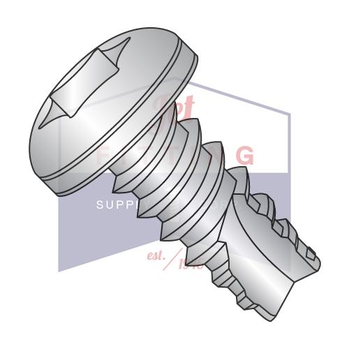 8-18X3/8  6 Lobe Pan Thread Cutting Screw Type 25 Fully Threaded 18 8 Stainless Steel