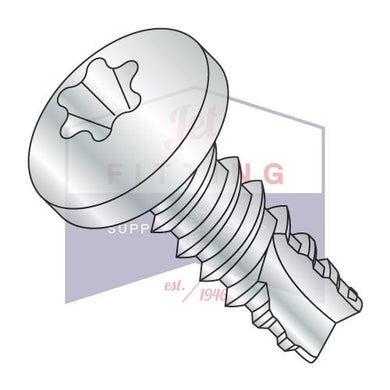 6-20X5/8  6 Lobe Pan Thread Cutting Screw Type 25 Fully Threaded Zinc and Bake