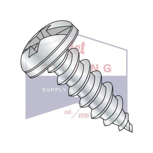 8-18X2 1/2 Combination Pan Head Self Tapping Screw Type AB Fully Threaded Zinc And Bake
