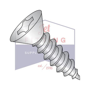 10-16X3/4 Phillips Flat Self Tapping Screw Type AB Fully Threaded 18-8 Stainless Steel