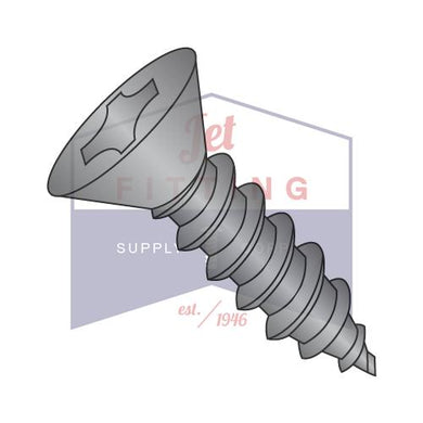 10-16X2 Phillips Flat Self Tapping Screw Type AB Fully Threaded Black Oxide
