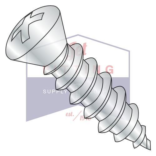 10-16X1/2 Phillips Oval Number 8 Head Self Tapping Screw Type AB Full Thread Zinc and Bake