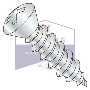 10-16X3/4 Phillips Oval Number 8 Head Self Tapping Screw Type AB Full Thread Zinc and Bake
