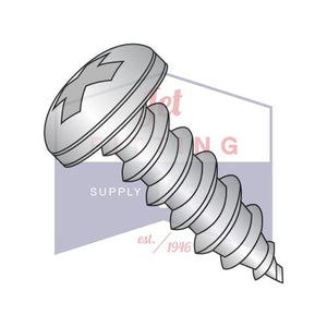 10-16X1/2 Phillips Pan Self Tapping Screw Type AB Fully Threaded 18-8 Stainless Steel