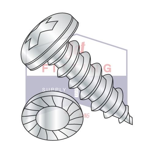 6-20X1/2 Phillips Pan Serrated Self Tapping Screw Type AB Fully Threaded Zinc and Bake