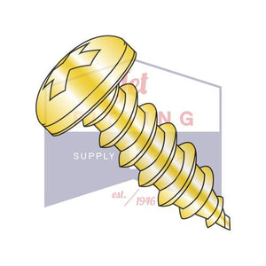 10-16X1/2 Phillips Pan Self Tapping Screw Type AB Fully Threaded Zinc Yellow and Bake