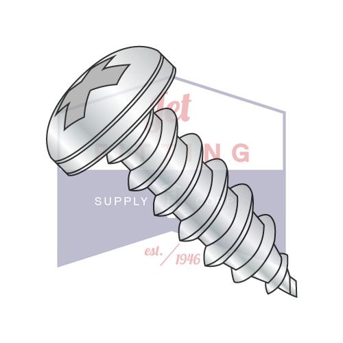 8-18X5/8 Phillips Pan Self Tapping Screw Type AB Fully Threaded Zinc And Bake