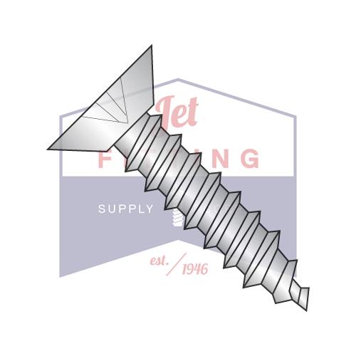 10-16X1 Phillips Flat Undercut Self Tapping Screw Type AB Fully Threaded 18-8 Stainless