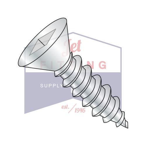 4-24X1/2 Square Flat Self Tapping Screw Type AB Fully Threaded Zinc And Bake