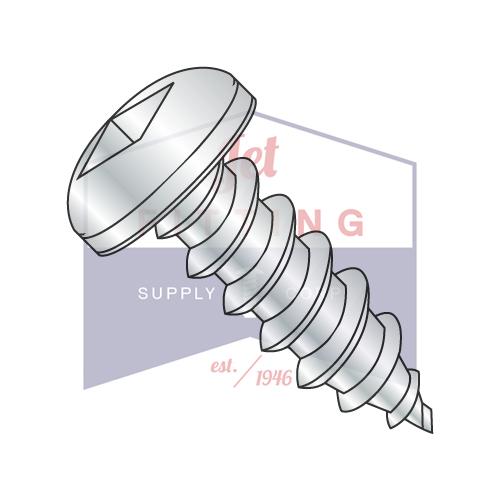 4-24X1/4 Square Drive Pan Self Tapping Screw Type AB Fully Threaded Zinc And Bake
