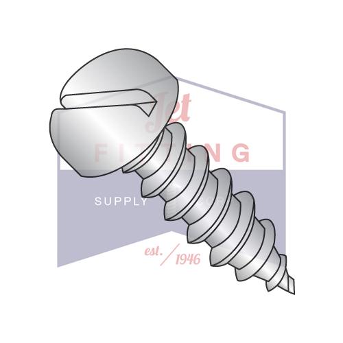 Tornillo autorroscante de cabeza plana con ranura de 4-24 x 7/16, tipo AB, rosca completa, acero inoxidable 18 8