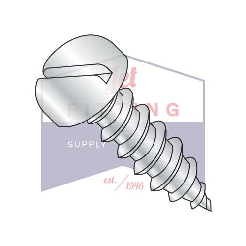 8-18X3/8 Slotted Pan Self Tapping Screw Type AB Fully Threaded Zinc And Bake