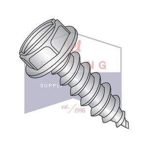 8-18X5/16 Slot Ind Hex Wash Self Tapping Screw Type AB Fully Threaded 18-8 Stainless Ste