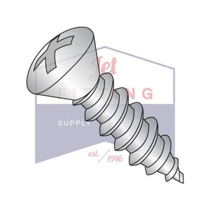 10-12X1 Phillips Oval Self Tapping Screw Type A Fully Threaded 18-8 Stainless Steel