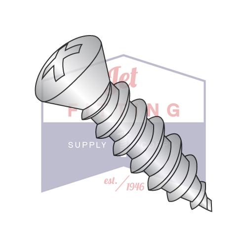 8-15X3/4 Phillips Trim Oval Self Tapping Screw Type A w/#Six Head Full Thrd 18-8 Stainles