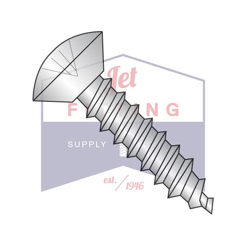 10-12X1/2 Phillips Oval Undercut Self Tapping Screw F/T Type A 18 8 Stainless Steel