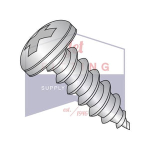 14-10X3  Phillips Pan Self Tapping Screw Type A Fully Threaded 18 8 Stainless Steel