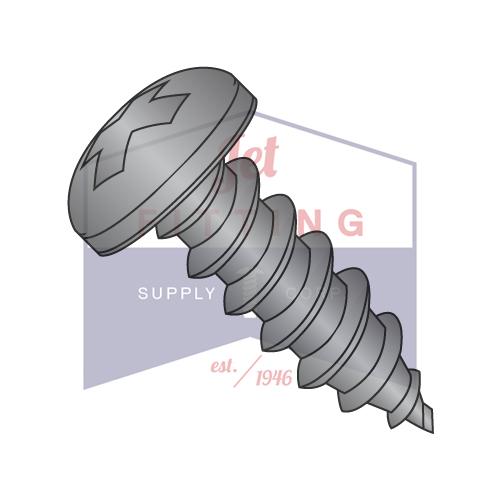 8-15X2 Phillips Pan Self Tapping Screw Type A Fully Threaded Black Oxide