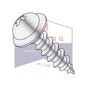 8-15X3/4 Phillips Round Washer Self Tapping Screw Type A Fully Threaded Chrome
