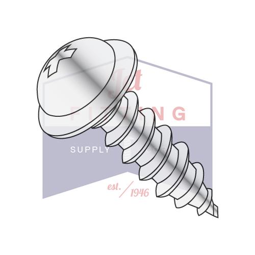 8-15X3/4 Phillips Round Washer Self Tapping Screw Type A Fully Threaded Chrome
