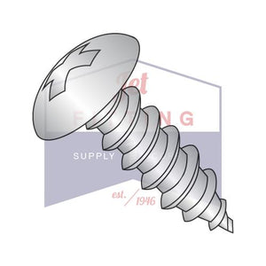 8-15X7/8 Phillips Full Contour Truss Self Tapping Screw Type A Full Thread 18 8 Stainless