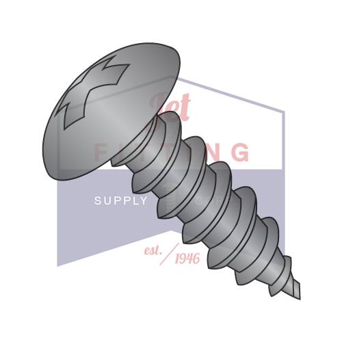 Tornillo autorroscante de cabeza Phillips de contorno completo de 8-15 x 1/2 pulgadas, tipo A, con rosca completa, óxido negro